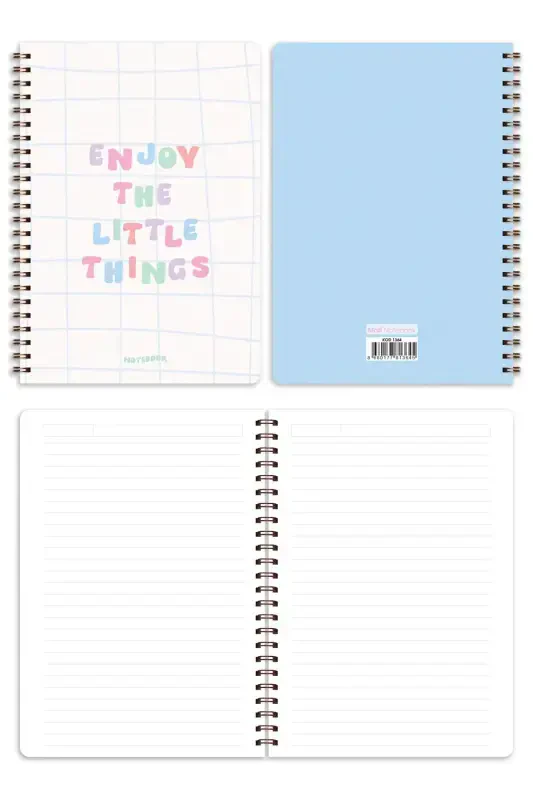 A5 Spiral Bound School Notebook 80 Sheets 4 Pack - Lined - MATT NOTEBOOK