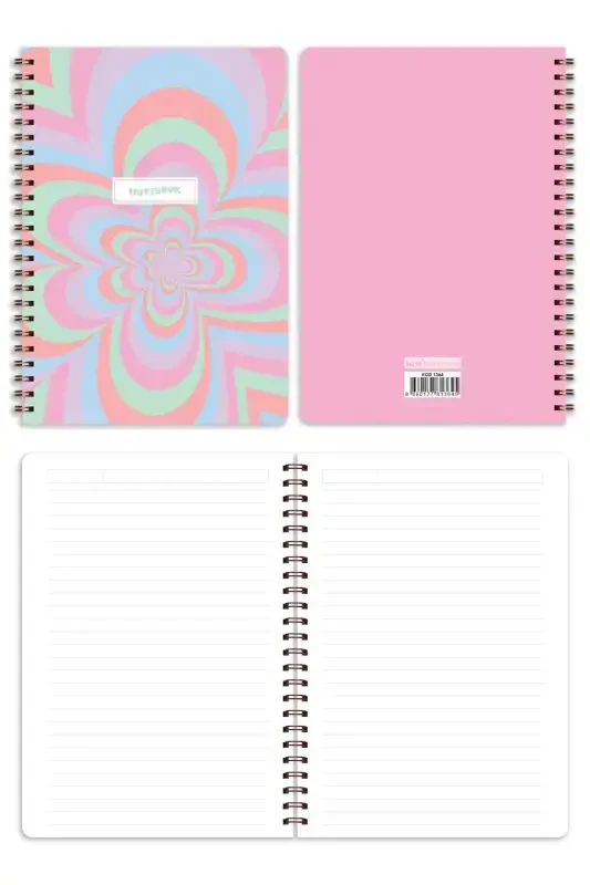 A5 Spiral Bound School Notebook 80 Sheets 4 Pack - Lined - 7