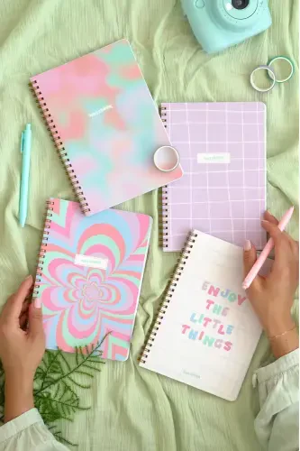 A5 Spiral Bound School Notebook 80 Sheets 4 Pack - Lined - 8