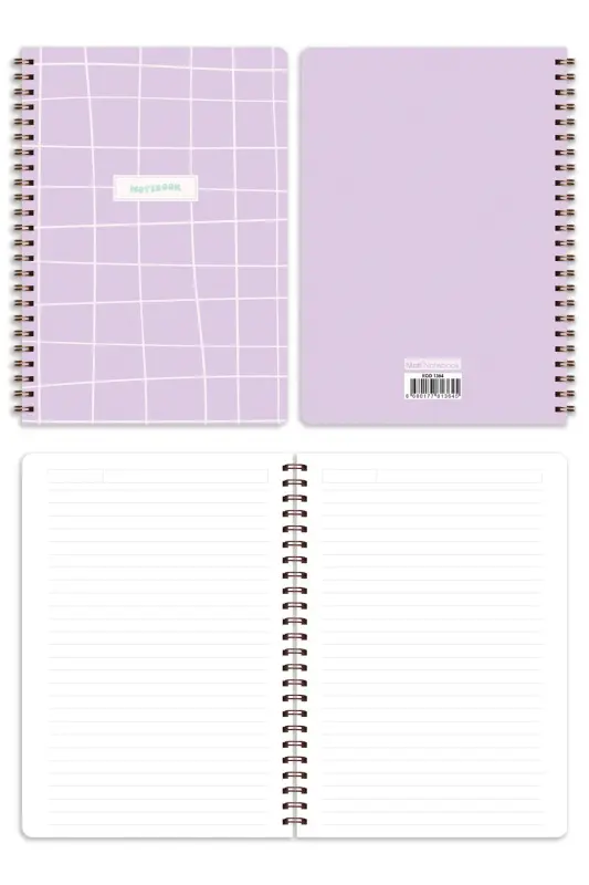 A5 Spiral Bound School Notebook 80 Sheets 4 Pack - Lined - 12