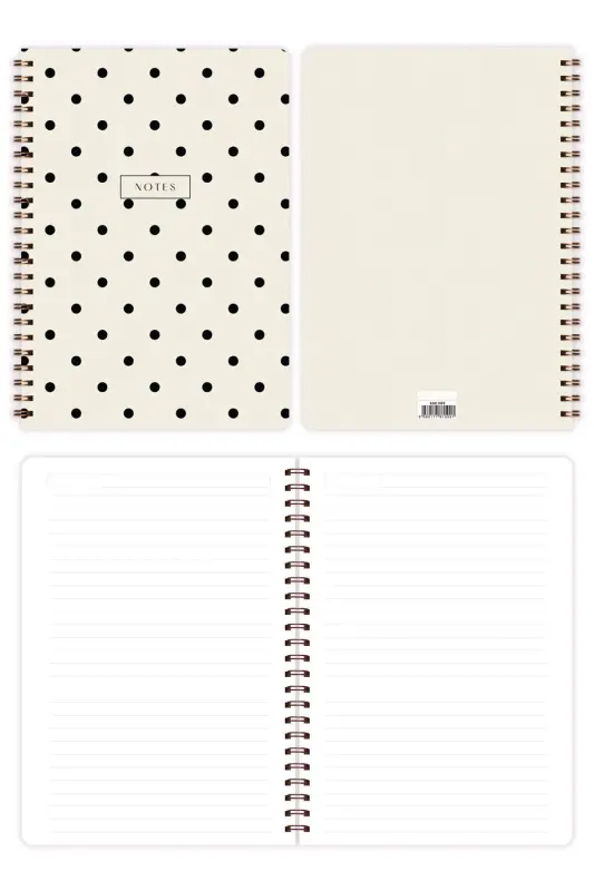 A5 Spiral maktab daftari 80 varaq 4 dona to'plam - Chiziqli - Qora - 7