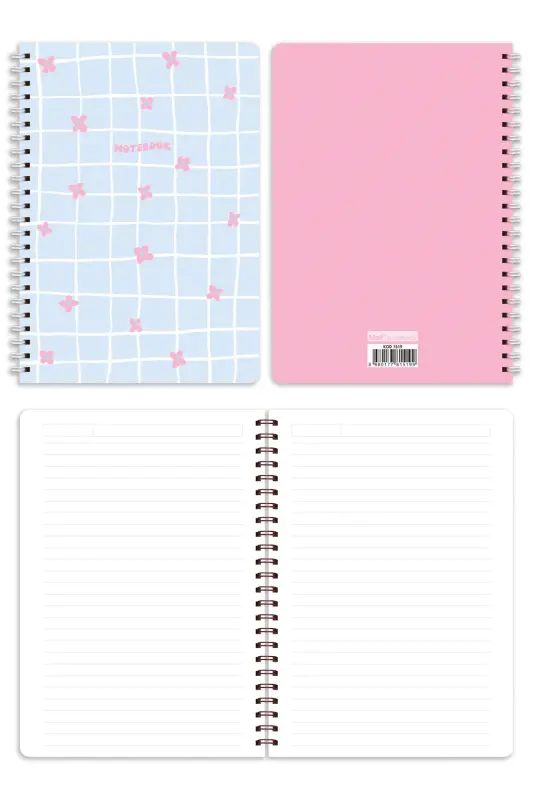 A5 Spiral Notebook 80 Sheets 4-Pack - Ruled 164XSERI-Blue - 15