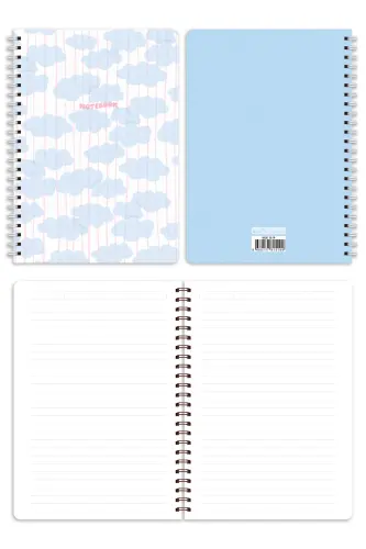 A5 Spiral Notebook 80 Sheets 4-Pack - Ruled 164XSERI-Blue - 17