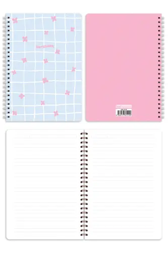 A5 Spiral Notebook 80 Sheets 4-Pack - Ruled 164XSERI-Blue - 7