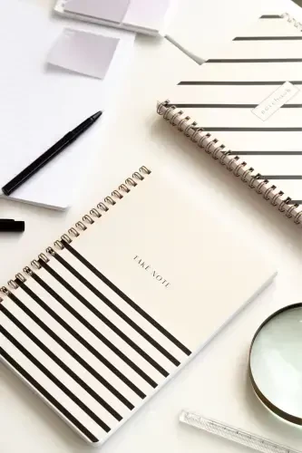 A5 Spiral Notebook 80 sheets 4-pack - Ruled-Black - Modazone (1)