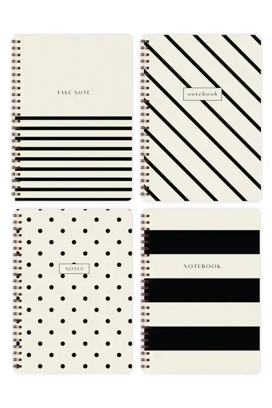 A5 Spiral Notebook 80 sheets 4-pack - Ruled-Black - 3
