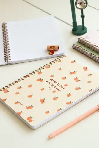 A5 Spiral Notebook 80 Sheets 4-Pack - Squared Fruits-Colorful - 3