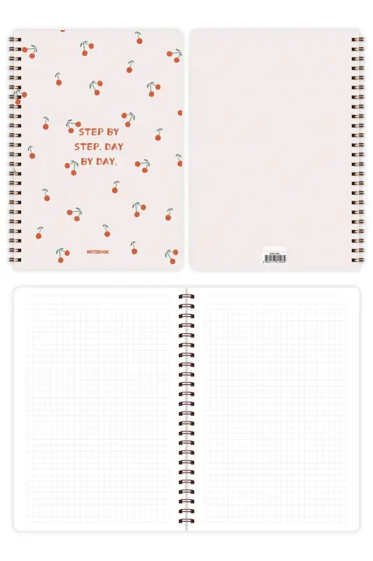 A5 Spiral Notebook 80 Sheets 4-Pack - Squared Fruits-Colorful - 5