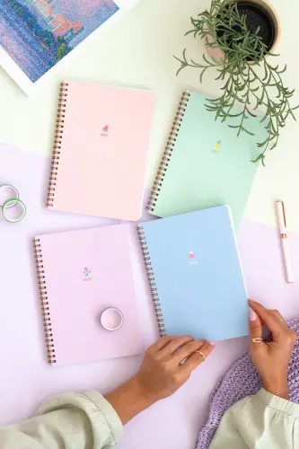 A5 Spiral Notebook 80 Sheets Set of 4 - Squared - Multicolor - 2