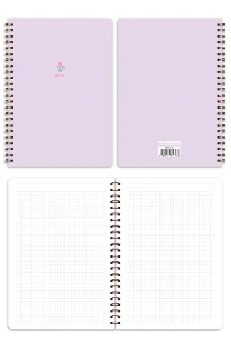 A5 Spiral Notebook 80 Sheets Set of 4 - Squared - Multicolor - 5