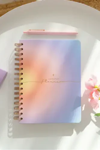 A5 Spiral Undated Planner Agenda with Motivation Pages Rainbow-Multicolor - 1