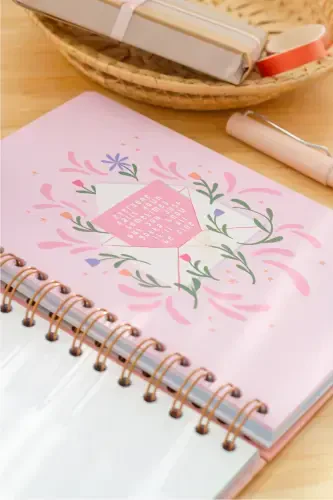 A5 Spiral Undated Planner Agenda with Motivation Pages Rainbow-Multicolor - 3