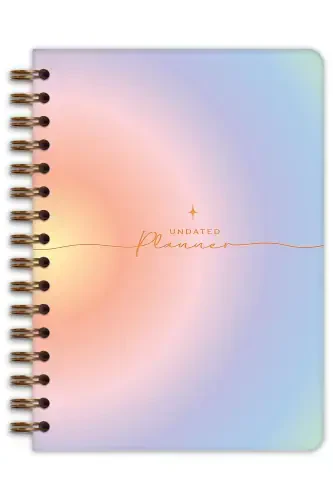 A5 Spiral Undated Planner Agenda with Motivation Pages Rainbow-Multicolor - 4