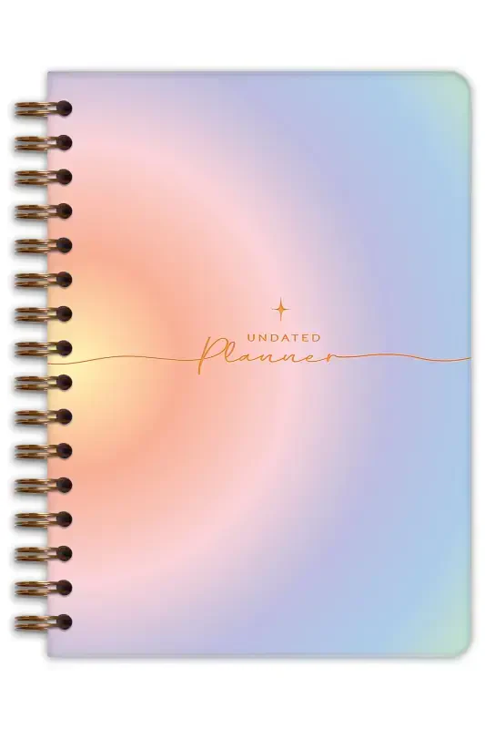A5 Spiral Undated Planner Agenda with Motivation Pages Rainbow-Multicolor - 4