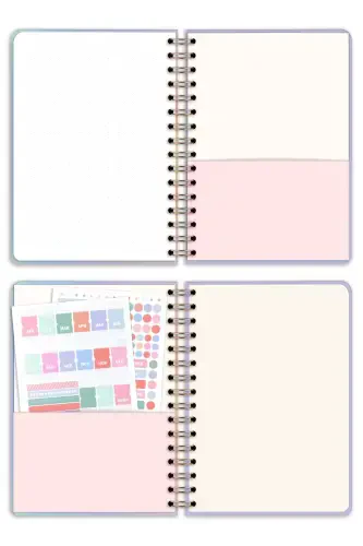 A5 Spiral Undated Planner Agenda with Motivation Pages Rainbow-Multicolor - 6