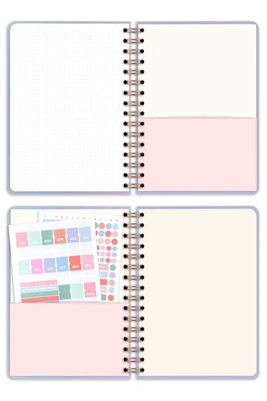 A5 Spiral Undated Planner Agenda with Motivation Pages Rainbow-Multicolor - 6