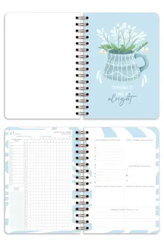 A5 Spiral Undated Planner Agenda with Motivation Pages Rainbow-Multicolor - 7