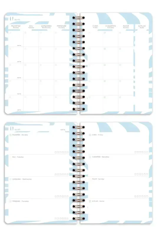 A5 Spiral Undated Planner Agenda with Motivation Pages Rainbow-Multicolor - 8