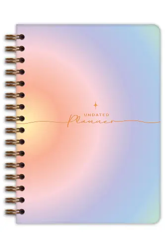 A5 Spiral Undated Planner Agenda with Motivation Pages Rainbow-Multicolor - 4
