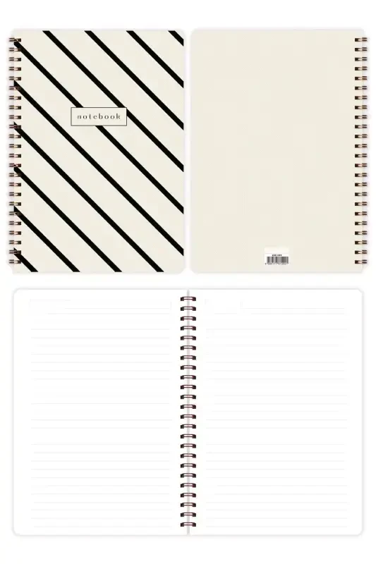 A5 Spiralli Okul Defteri 80 yaprak 4'lü Set - Çizgili - 5