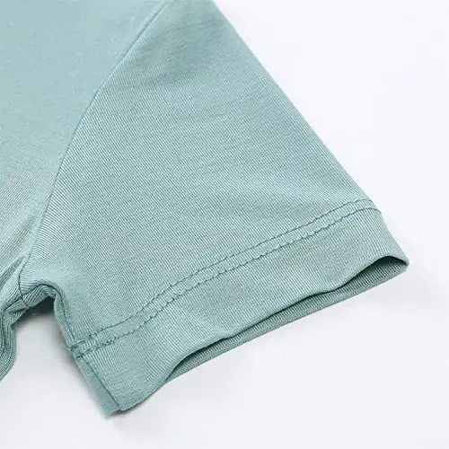 Aablexema Baby Qisqa Yozgi Pijama - Bolajon Salqin Pijama Rayon Bambukdan, 2 dona Bolalar Uyqu Kiyim To'plami - 4