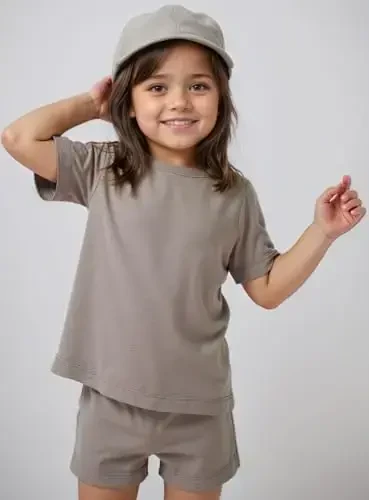 Aablexema Baby Short Summer Pajamas - Toddler Cool Jammies Pjs Rayon from Bamboo,2pcs Kids Sleepwear Set for Boys Girls - 6