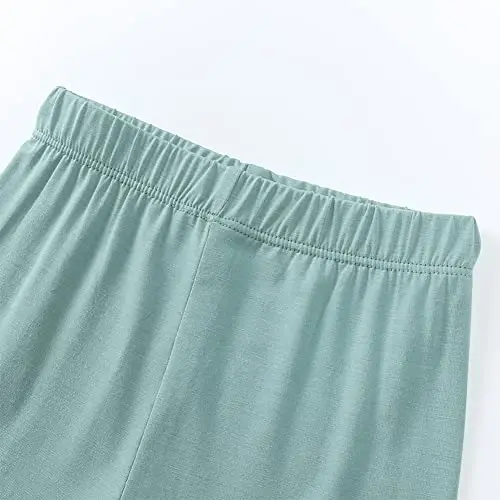 Aablexema Baby Short Yozgi Pijamalar - Toddler Salqin Jammies Pjs Bambukdan Rayon, 2 dona Bolalar Uyqu Kiyimi O'g'il Qizlar uchun - 6