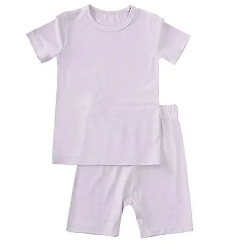 Aablexema Bebek Kısa Yazlık Pijama - Yürümeye Başlayan Çocuklar İçin Bambudan Üretilmiş Serin Pijamalar, Erkek ve Kız Çocukları İçin 2 Parça Pijama Takımı 