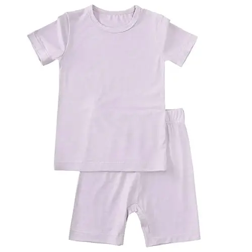 Aablexema Baby Short Summer Pajamas - Toddler Cool Jammies Pjs Rayon from Bamboo,2pcs Kids Sleepwear Set for Boys Girls - 1