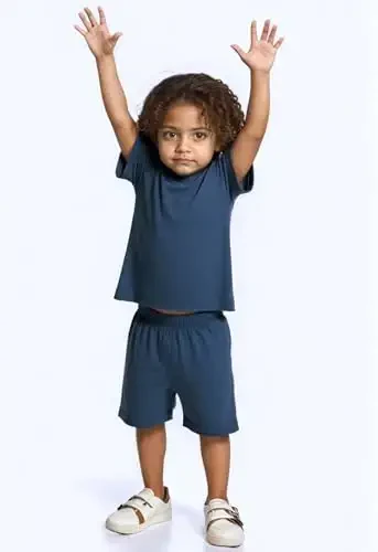 Aablexema Baby Short Summer Pajamas - Toddler Cool Jammies Pjs Rayon from Bamboo,2pcs Kids Sleepwear Set for Boys Girls - 6