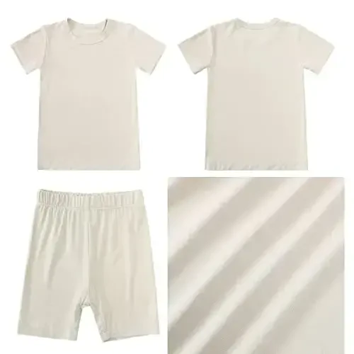 Aablexema Baby Short Summer Pajamas - Toddler Cool Jammies Pjs Rayon from Bamboo,2pcs Kids Sleepwear Set for Boys Girls - Aablexema (1)