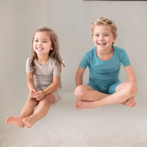 Aablexema Baby Short Summer Pajamas - Toddler Cool Jammies Pjs Rayon from Bamboo,2pcs Kids Sleepwear Set for Boys Girls - 3