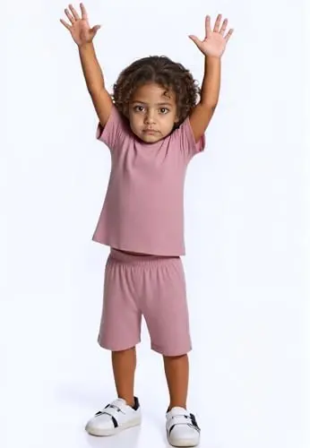 Aablexema Baby Short Summer Pajamas - Toddler Cool Jammies Pjs Rayon from Bamboo,2pcs Kids Sleepwear Set for Boys Girls - 6