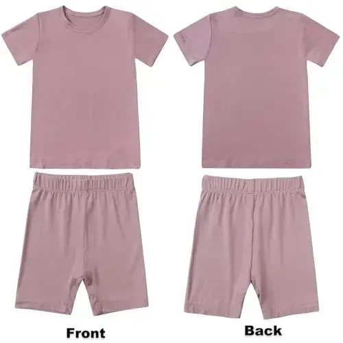 Aablexema Baby Short Summer Pajamas - Toddler Cool Jammies Pjs Rayon from Bamboo,2pcs Kids Sleepwear Set for Boys Girls - Modazone (1)