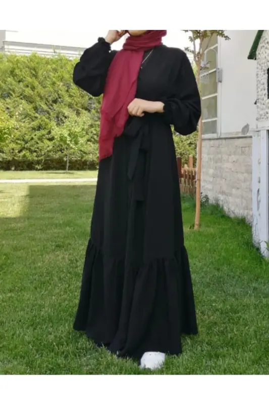 Abaya ferace - Koyu siyah - NAKŞİDİL