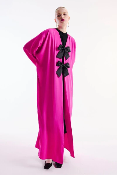 Abaya Fiyonk Detaylı Pembe-Pembe - NUUM DESIGN
