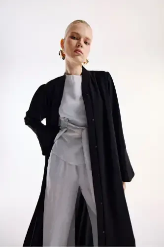 Abaya Flounce Sleeve Black-black - NUUM DESIGN (1)
