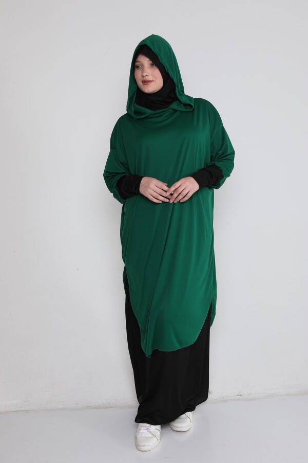 Abaya with Integrated Hijab and Zipper for Women - 2