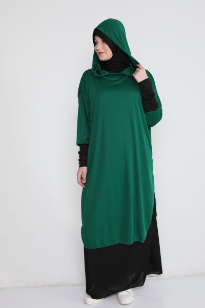 Abaya with Integrated Hijab and Zipper for Women - 3