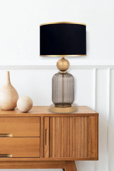 Абажур из черного контрастного стекла Lotus Opal - MODAZONE (1)