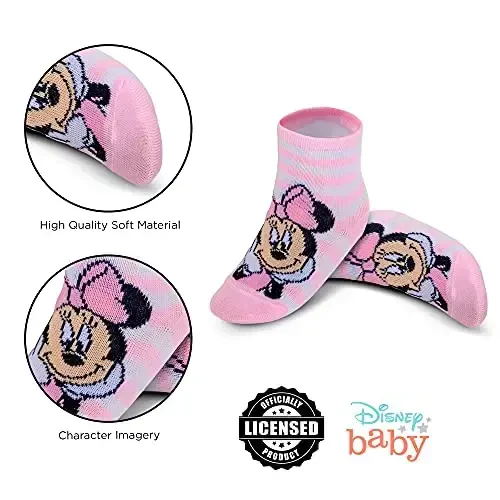 ABG Accessories Girls & Boys Minnie, Mickey Mouse, Baby Shark, Justice League 10-Pack Infant Sock 0-24 Months - 4