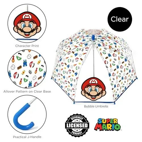 ABG Accessories Kids Umbrella for Boys and Girls Dome clear bubble umbrellas for Rain Windproof & Transparent with Easy Grip Handle Ages 3-10 - ABG ACCESSORIES (1)