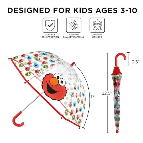 ABG Accessories Kids Umbrella for Boys and Girls Dome clear bubble umbrellas for Rain Windproof & Transparent with Easy Grip Handle Ages 3-10 - 4