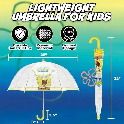 ABG Accessories Kids Umbrella for Boys and Girls Dome clear bubble umbrellas for Rain Windproof & Transparent with Easy Grip Handle Ages 3-10 - 6