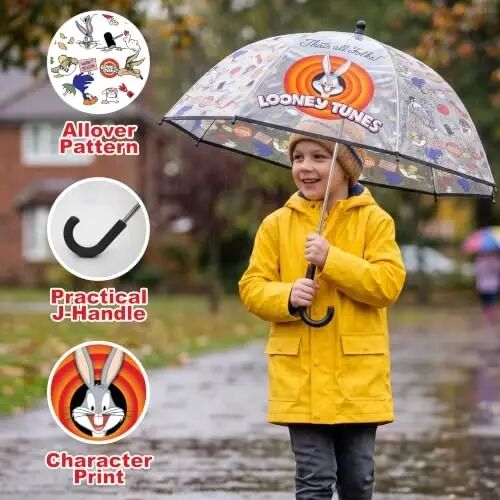 ABG Accessories Kids Umbrella for Boys and Girls Dome clear bubble umbrellas for Rain Windproof & Transparent with Easy Grip Handle Ages 3-10 - 5