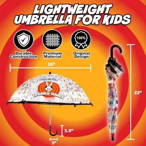 ABG Accessories Kids Umbrella for Boys and Girls Dome clear bubble umbrellas for Rain Windproof & Transparent with Easy Grip Handle Ages 3-10 - 6