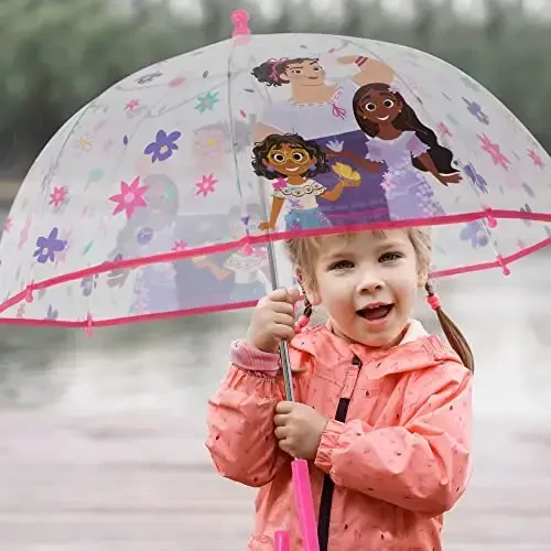 ABG Accessories, Minnie Mouse, Frozen, Encanto and Paw Patrol Kids Clear Umbrella for Girls Rain Wear Ages 3-10 - 2
