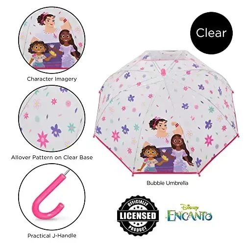 ABG Accessories, Minnie Mouse, Frozen, Encanto and Paw Patrol Kids Clear Umbrella for Girls Rain Wear Ages 3-10 - 3