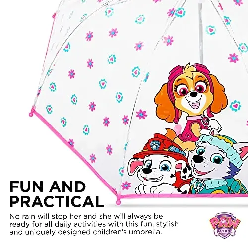ABG Accessories, Minnie Mouse, Frozen, Encanto and Paw Patrol Kids Clear Umbrella for Girls Rain Wear Ages 3-10 - 3