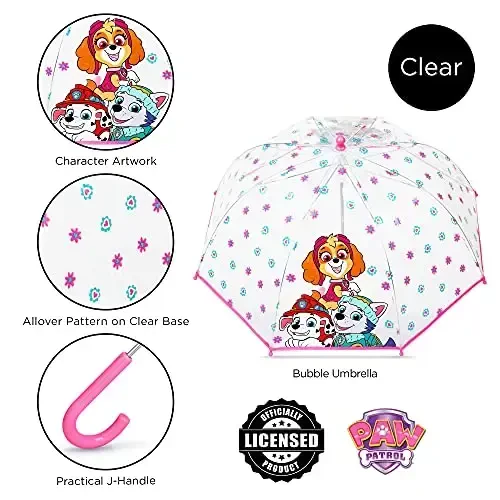 ABG Accessories, Minnie Mouse, Frozen, Encanto va Paw Patrol Kids Qizlar uchun shaffof soyabon 3-10 yosh - 4